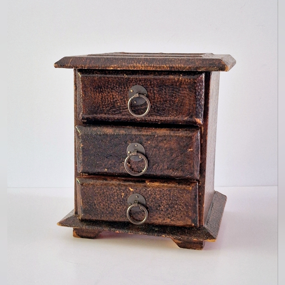 Antique small miniature chest of drawers style storage